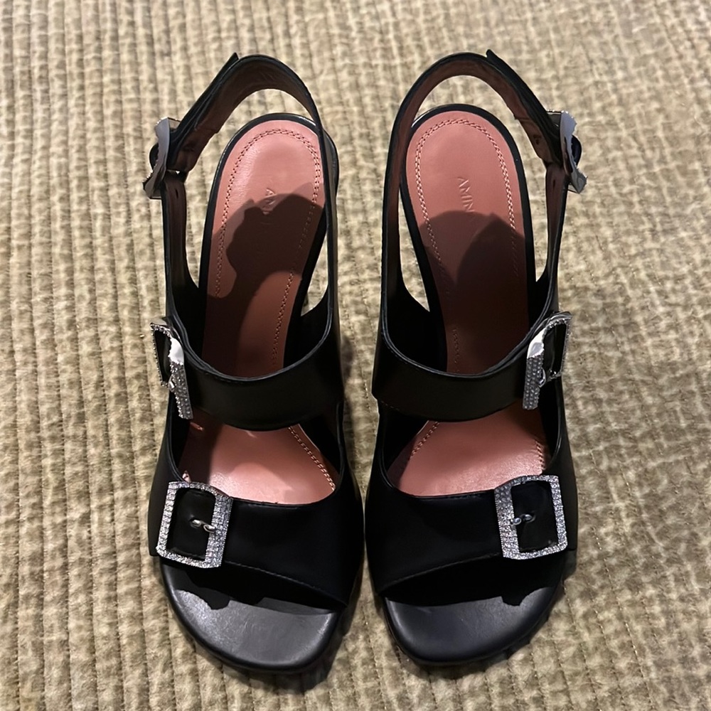 Amina Muaddi Rhinestone Heels